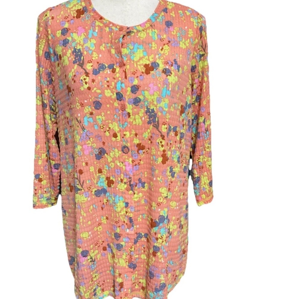 LOGO LAYERS By Lori GoldsteinFloral Women's Top - Multicolor Size Small